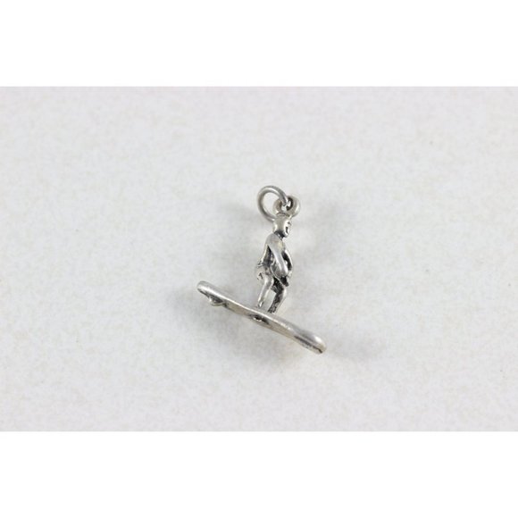 Sterling Silver Beach Surfer Charm or Pendant - Picture 3 of 8